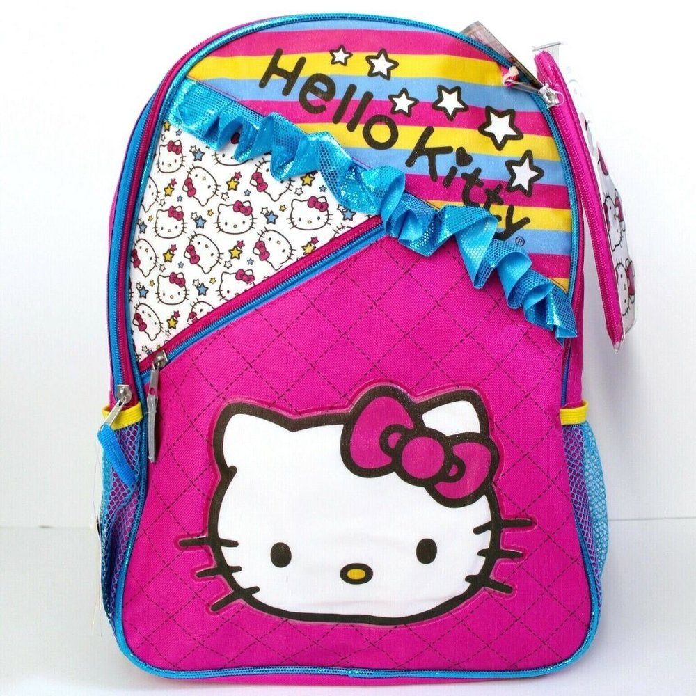 Hello Kitty Pattern Pencil Case Stickers Backpack